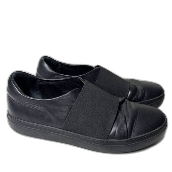 COS Mens Black Slip On Shoes Leather Loafers Size 45 11.5 Minimalist Clean Work